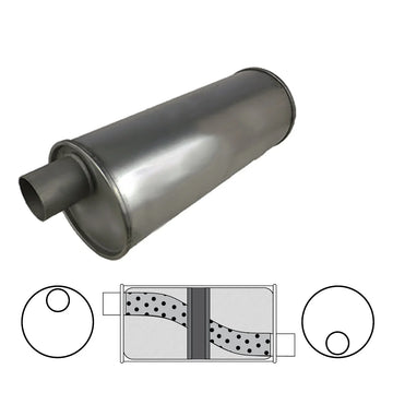 6" Round, 14" Long, 2 1/2" Offset/Offset - Chambered - Brixton 4x4 - Buy Online Now!